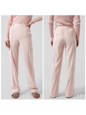 Athleta Vienna Cargo Pants 10 Women's Pink Travel Trousers Lightweight Pull On